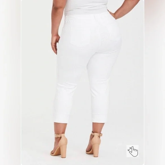 TORRID Jeans Women’s DISTRESSED Vintage Stretch White Crop Plus Size 14 NWOT - Picture 6 of 6